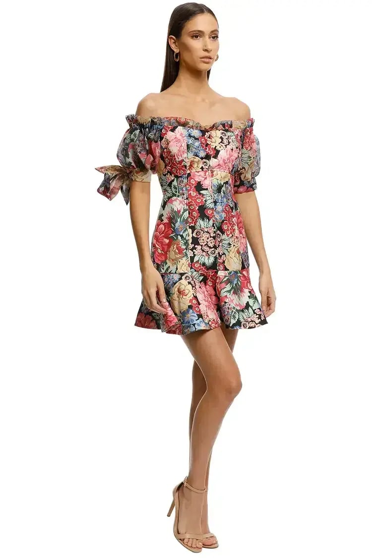 Keepsake the Label Runaway Dress in Black Hydrangea Size 10 photo 2