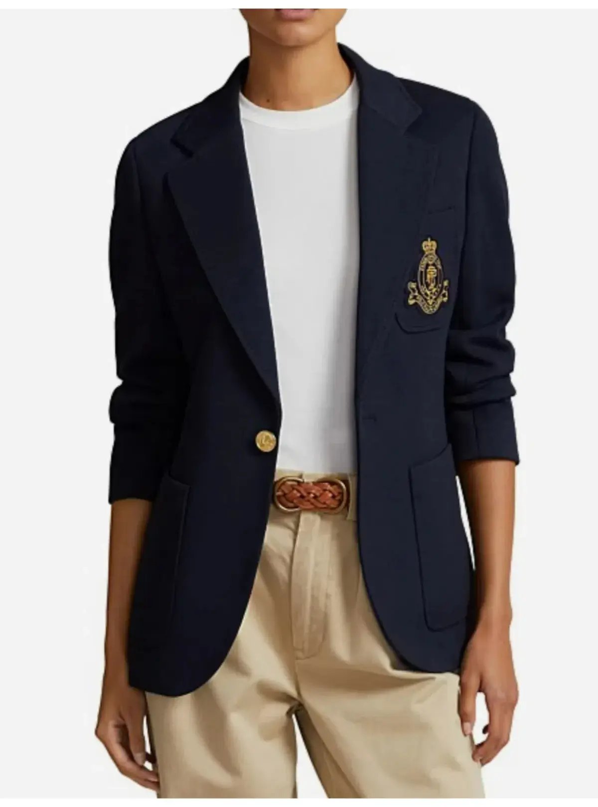 Ralph Lauren Crested Cotton Blazer Navy Size AU 6 photo 5