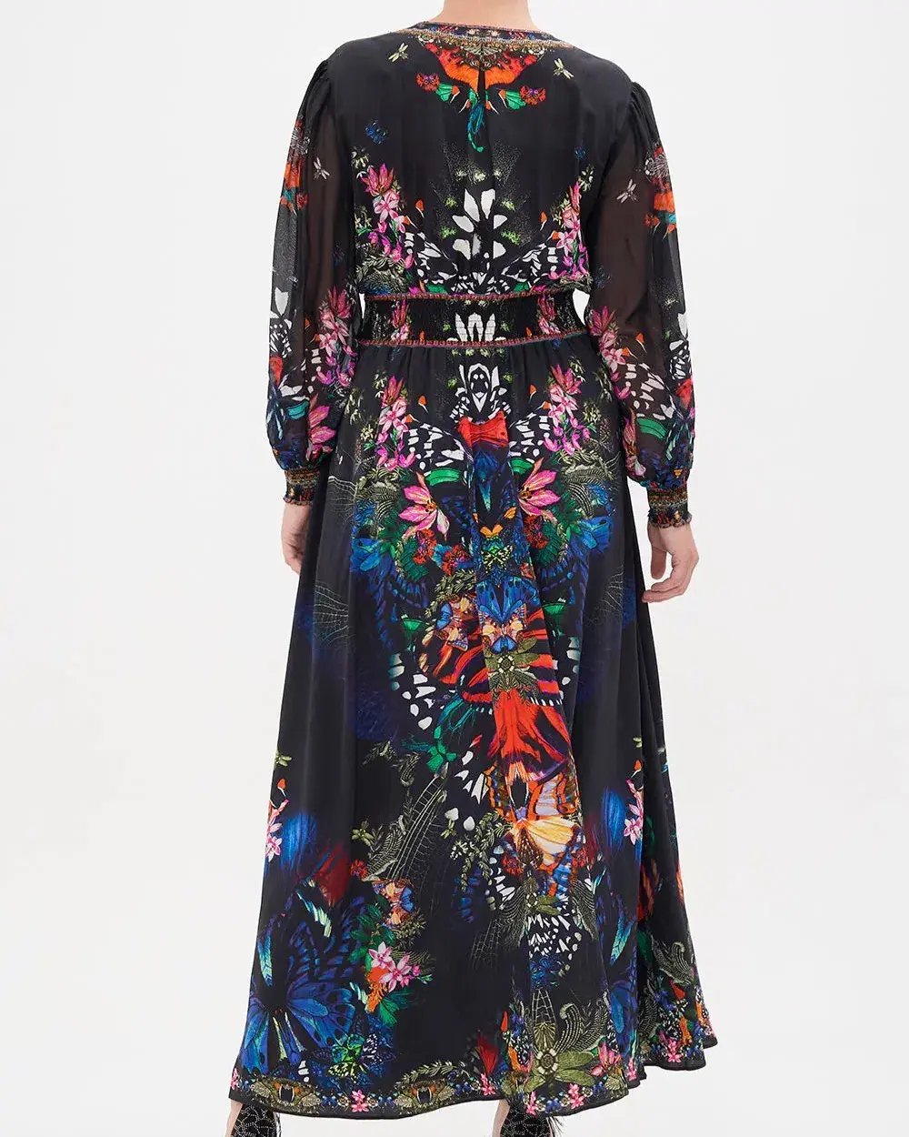 Camilla Flutter By Button Maxi Dress With Shaped Waistband Multi Size XXL / AU 18 photo 3