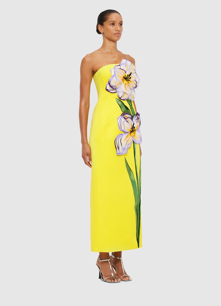 Leo Lin Rayne Appliqué Floral Midi Dress. photo 3