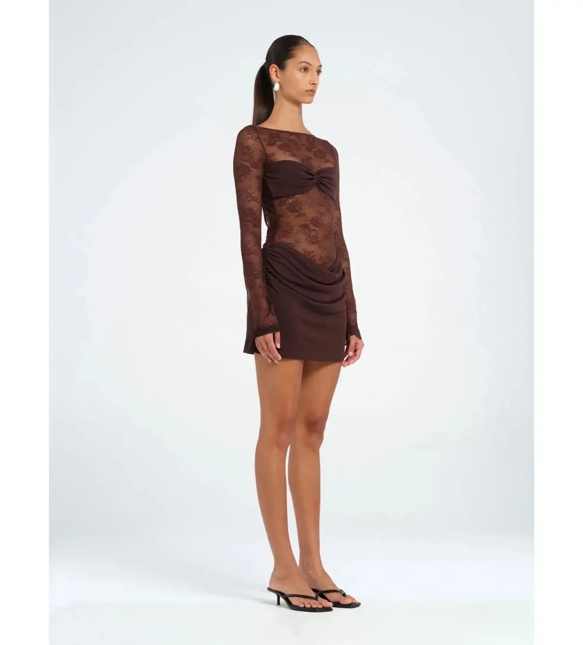 BENNI Oskar Mini Dress in Brown Size 8 photo 2