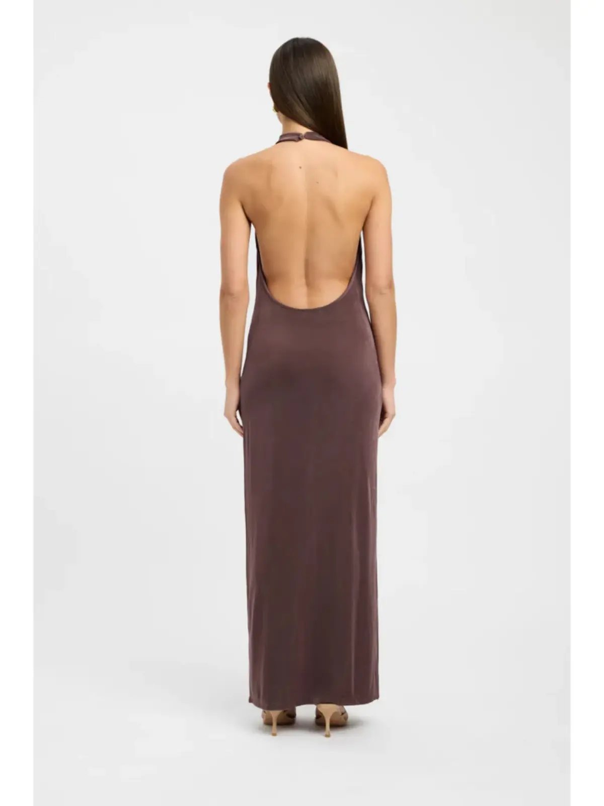 Kookai Erica Halter Maxi Dress Brownie Size 34 / AU 6 photo 3