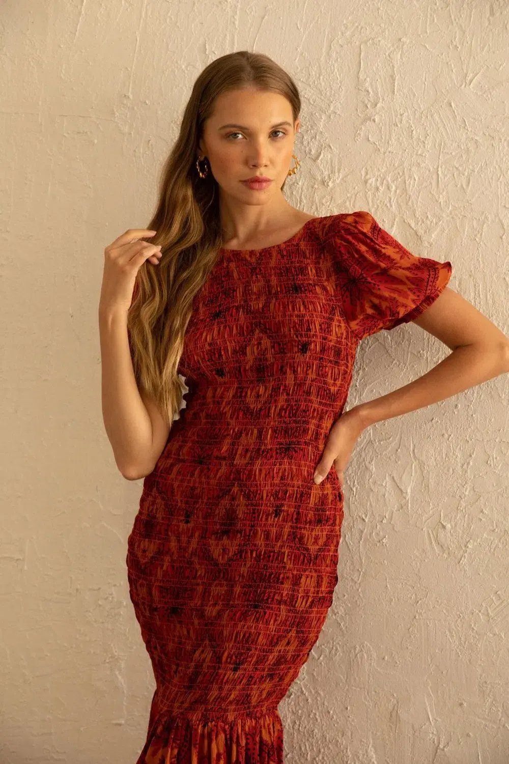 Rue Stiic Isabella Maxi Dress Red Size M/AU 10 photo 5