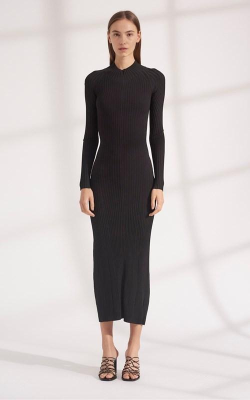 Dion Lee STRIPE RIB TWIST DRESS Black Size 8 photo 3