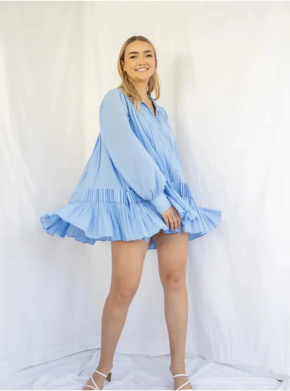 Aje Pavillion Mini Dress in Blue Size AU 8 photo 3