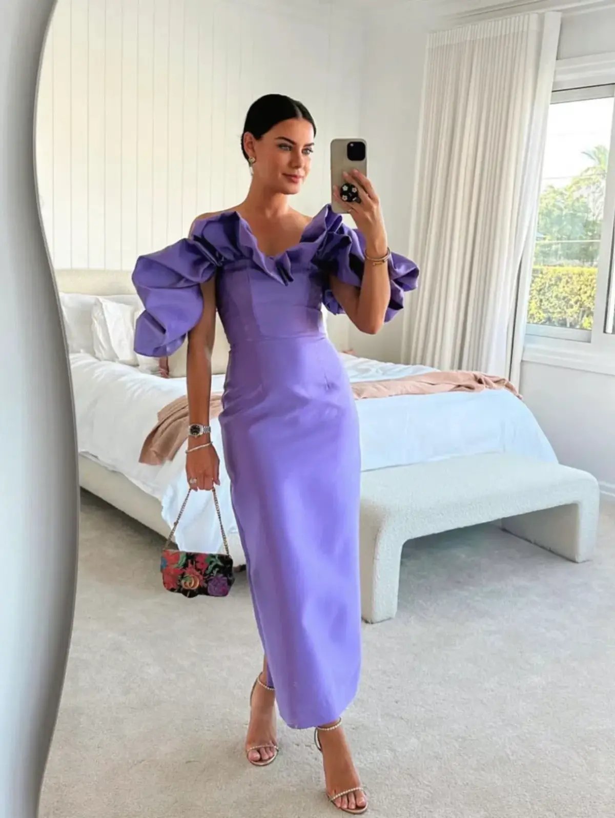 Alemais Suzi Off Shoulder Midi Dress Violet Size 10 photo 3