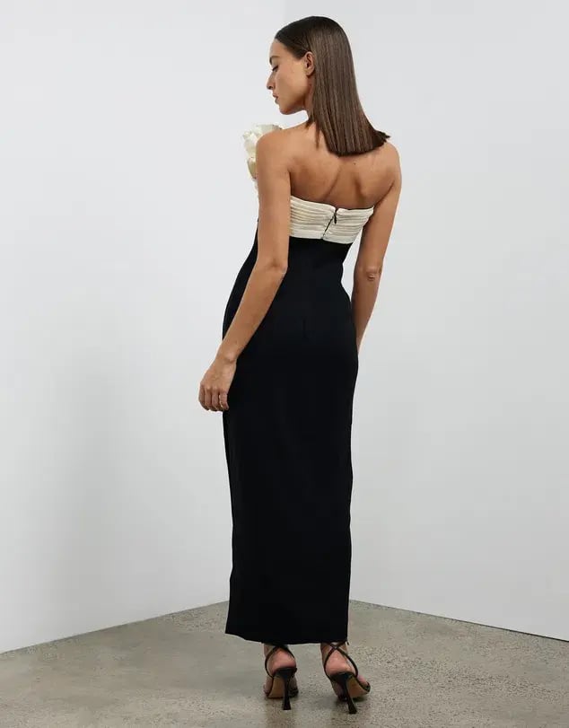 Rachel Gilbert Lavina Midi Dress in Black Size 3 / Au 12 photo 3