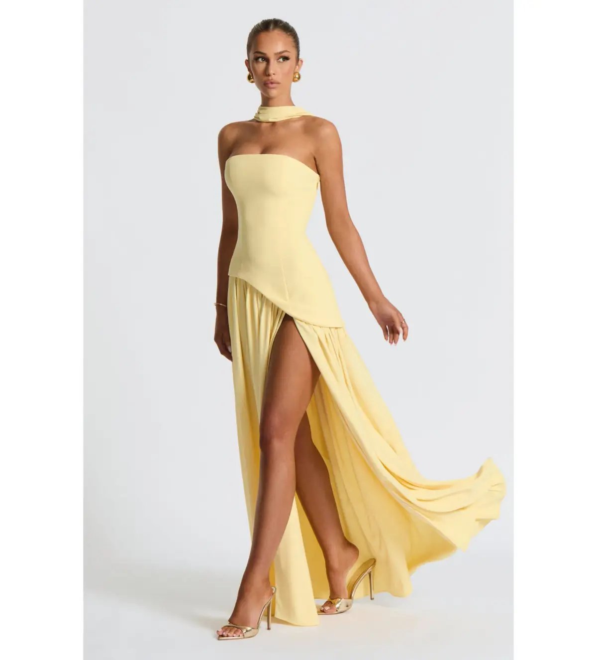Babyboo Maliyah Maxi Dress in Lemon Yellow Size S / AU 8 photo 3