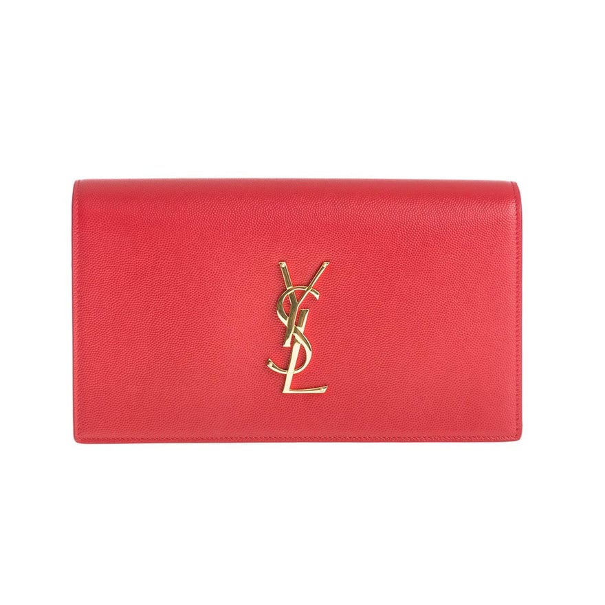 Saint Laurent Red Classic Kate Monogram Clutch photo 2