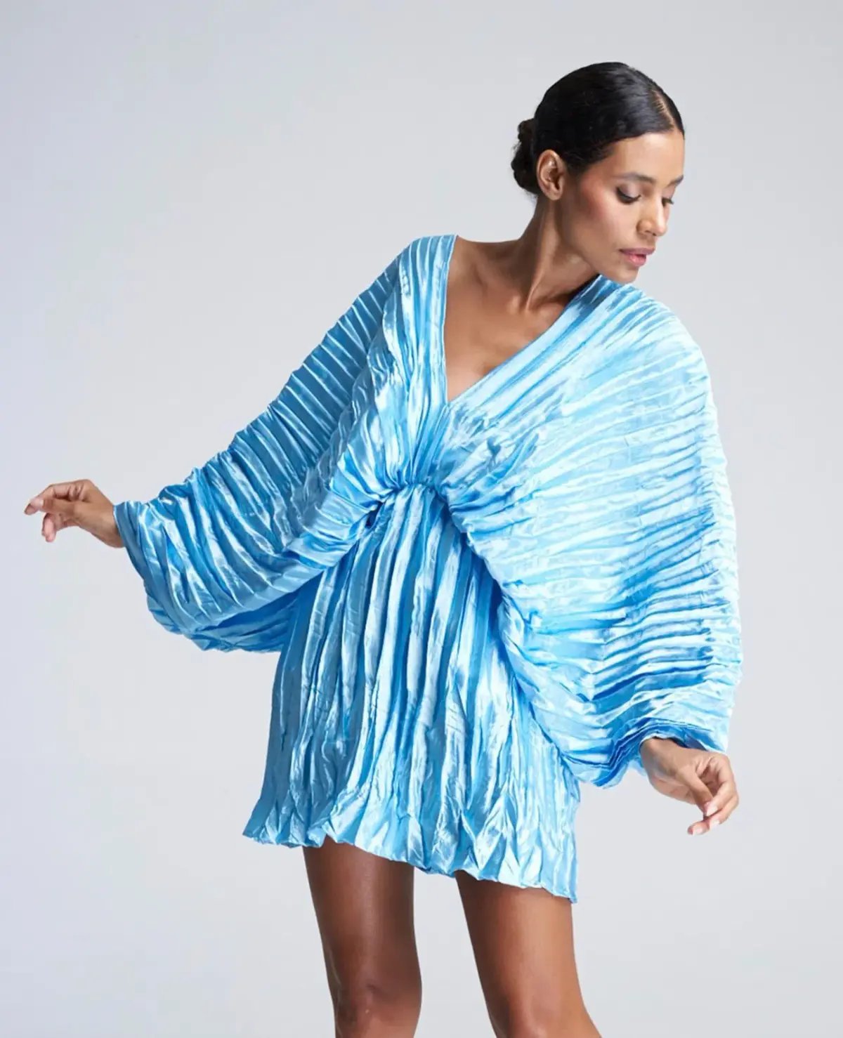 L’Idée Deluxe De Luxe Mini Dress Gown Sky Blue Size 10 photo 2