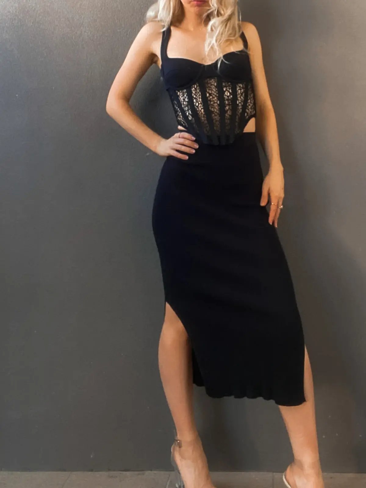 Dion Lee Contour Combo Corset Top Black Size 6 photo 4