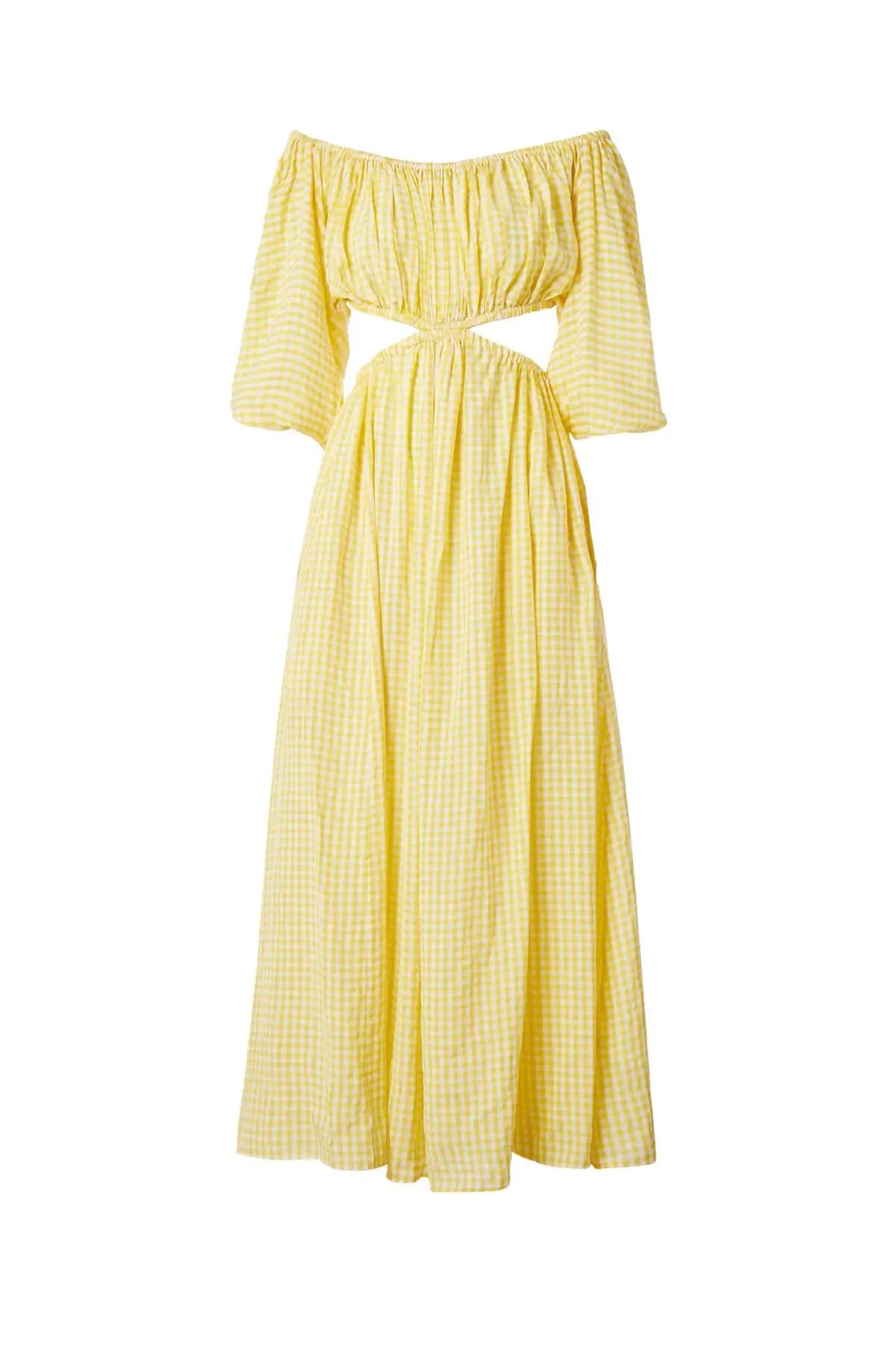 Scanlan Theodore Gingham Cut Out Dress Yellow Size 8 photo 6