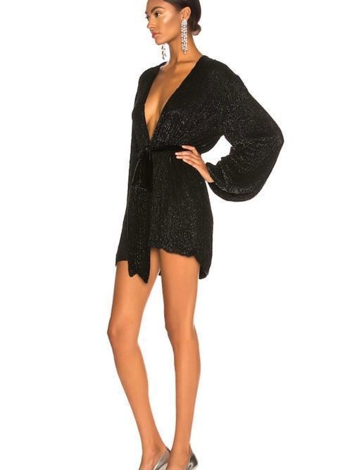 Retrofete Gabrielle Robe Dress Black Size 6 photo 2