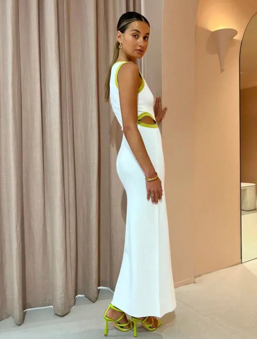 Sir The Label Evalina Cut Out Dress White Size AU 6 photo 3