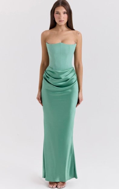 House of CB Persephone Strapless Corset Dress - Jade Green photo 5