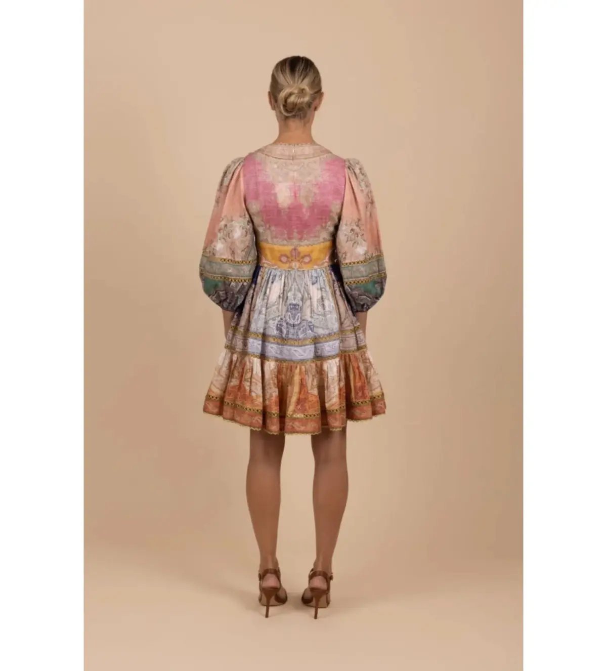 Zimmermann Anneke Lantern Mini Dress in Print Size 2 / AU 12 photo 3