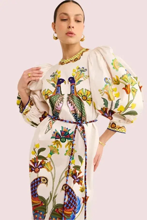 Alemais Effie Puff Sleeved Dress Print Size 12 photo 3