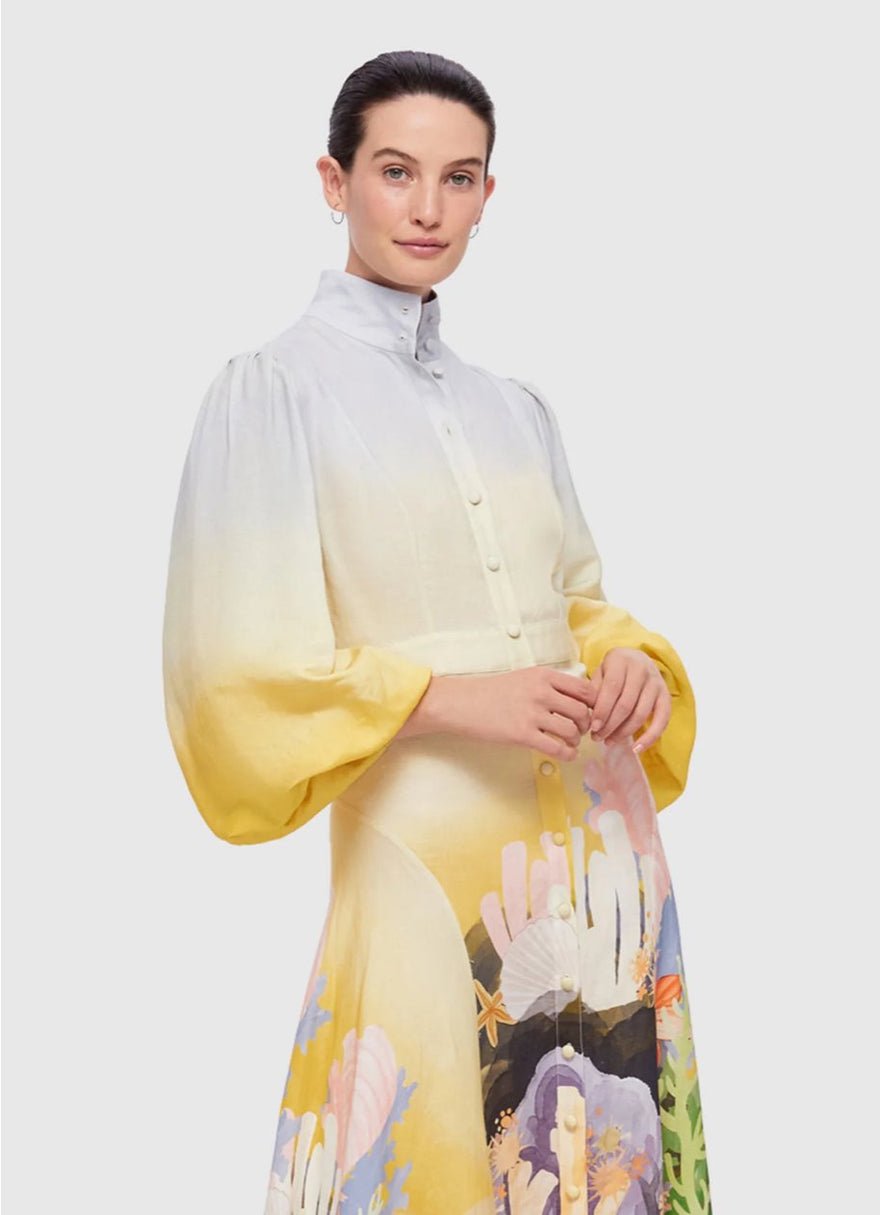 Leo Lin Nellie Midi Dress Neptune Print in Seashell photo 3