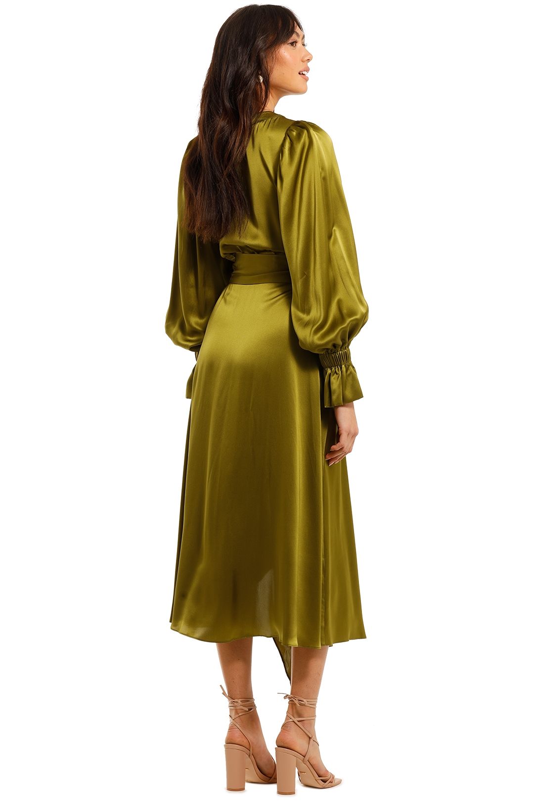 Molten Wrap Dress - Chartreuse photo 3