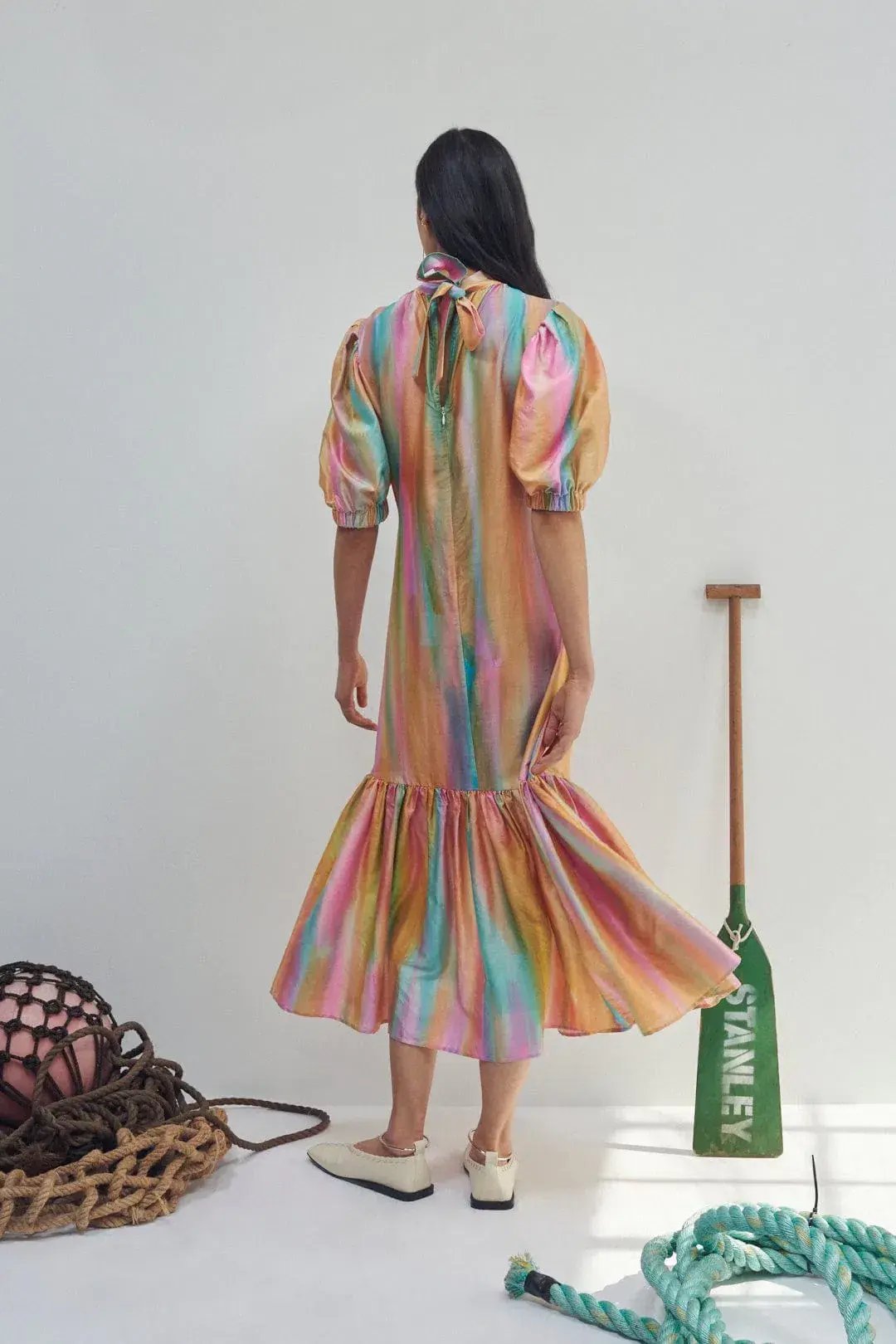 Alemais Rainbow Midi Dress Print Size 14 photo 2