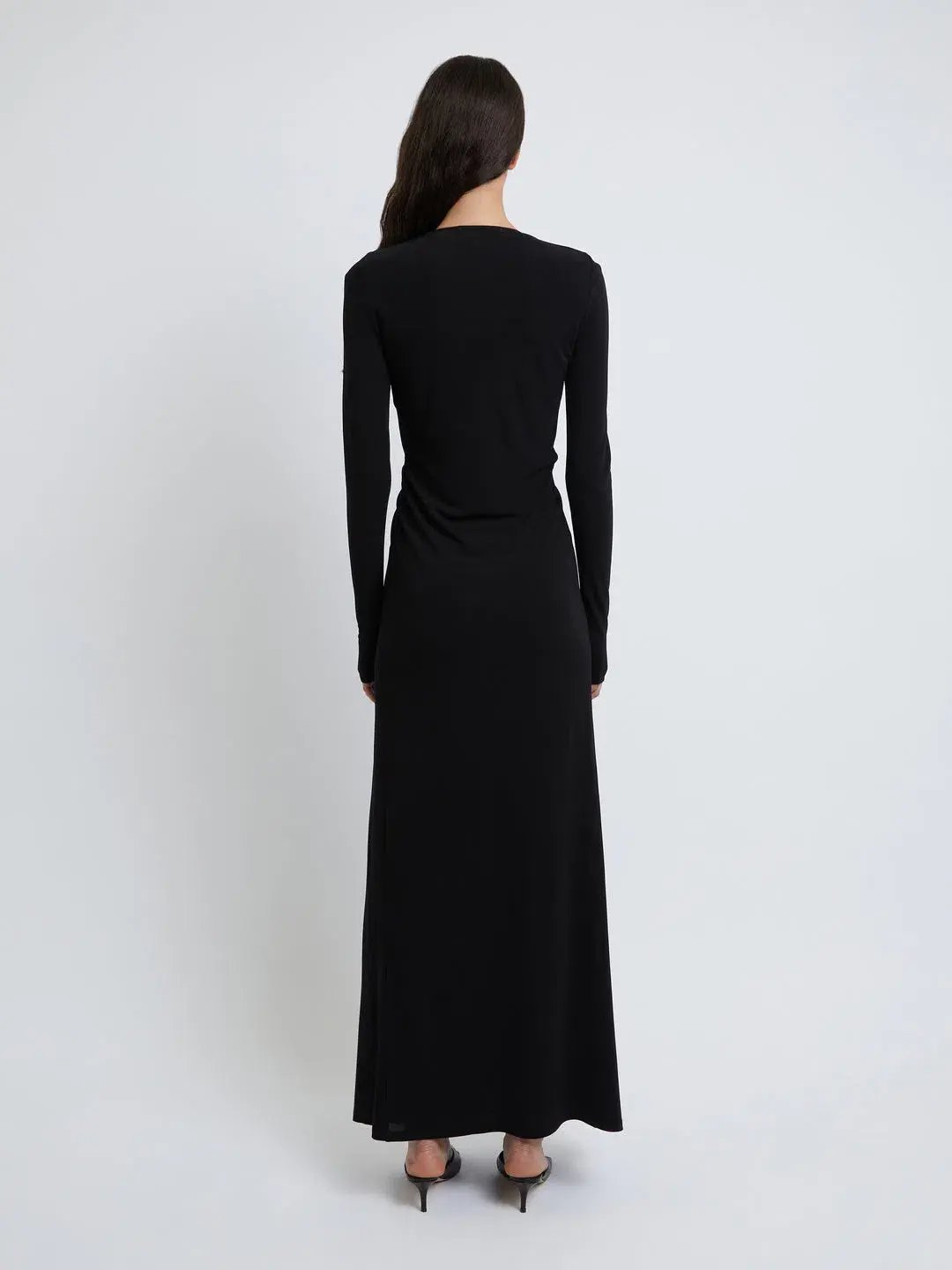 Christopher Esber Arced Palm Long Sleeve Dress Black Size 8 photo 3