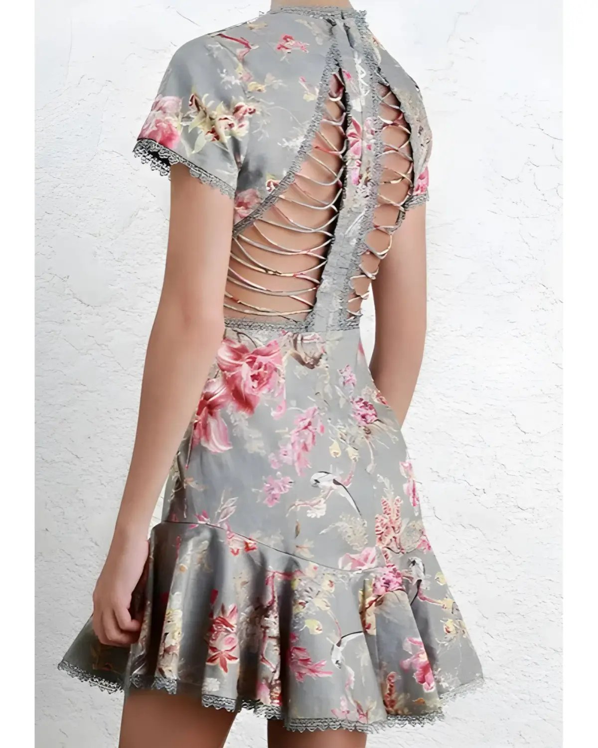 Zimmermann Merced Flutter Dress In Blue Floral Print Size 0P / AU 6 photo 3
