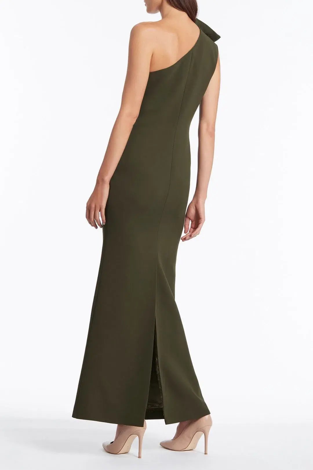 Carla Zampatti Olive Diana Asymmetric Gown Size 6 photo 2