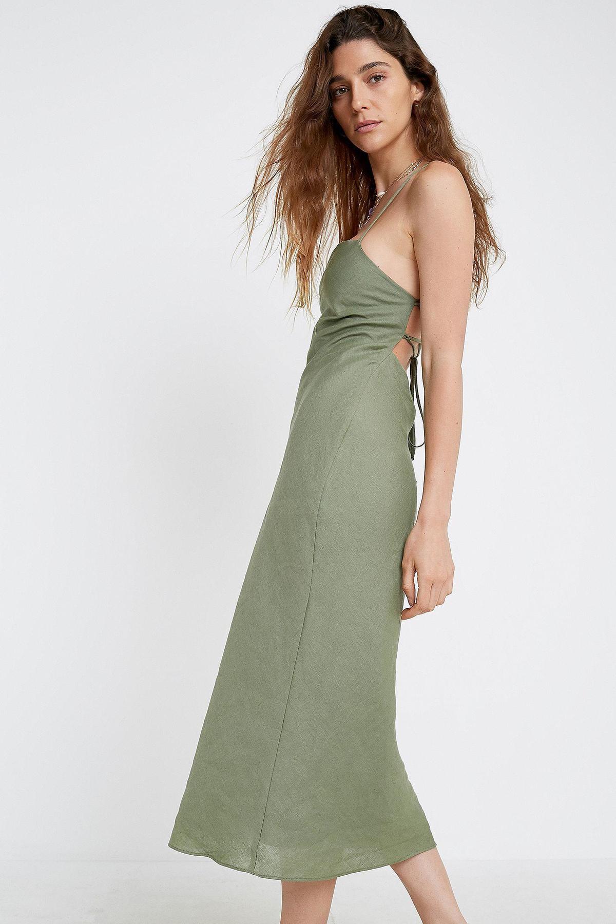 Bec and Bridge The Dreamer Midi Dress in Khaki size 8 photo 2