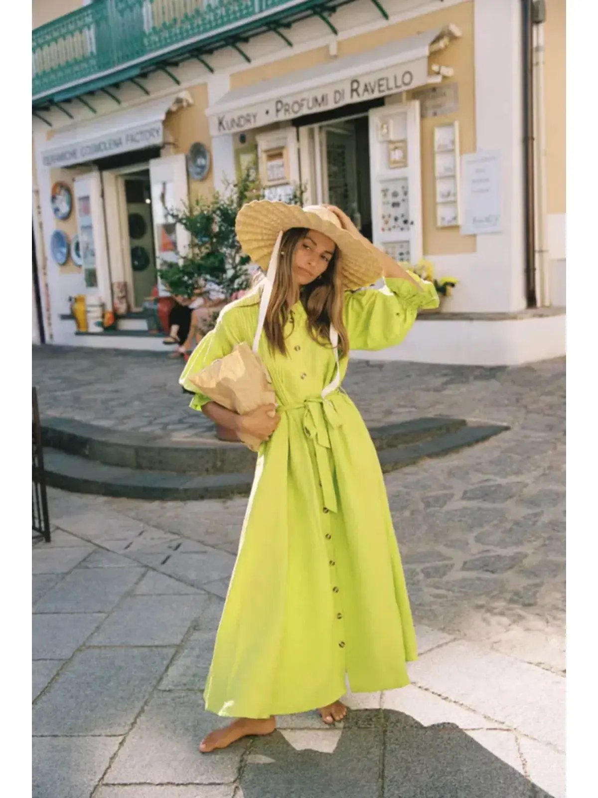 La Boheme Poppy Dress Wild Lime One Size photo 2