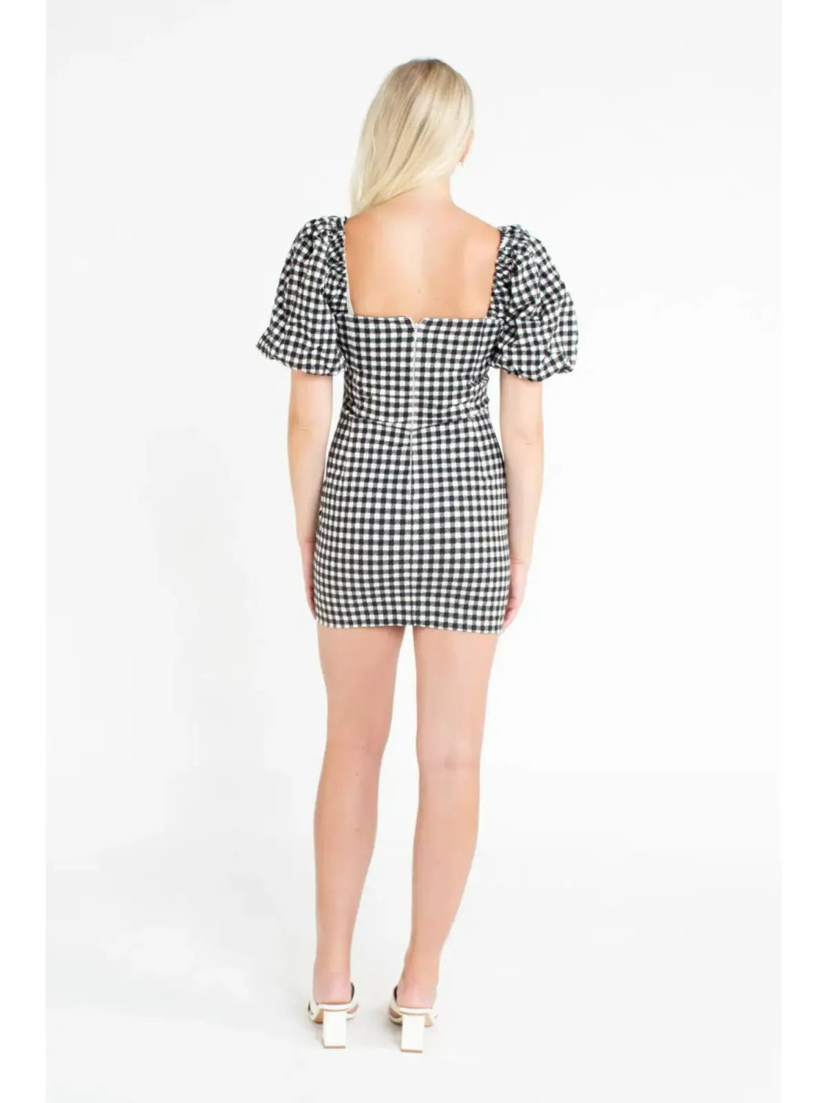 Bec & Bridge Check It Out Mini Dress Black Print Size 2 / AU 6 photo 2