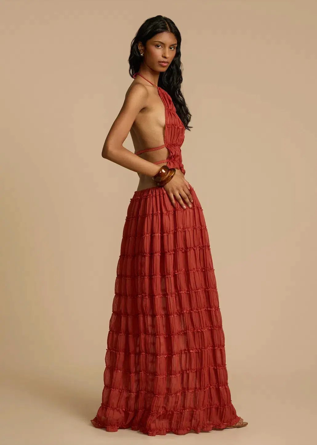 Arcina Ori Juliette Halter Top & Maxi Skirt Set Red Size S / AU 6-8 photo 9