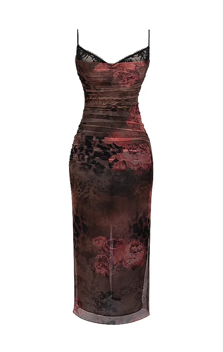 House of CB Nalini Midi Dress Floral & Leopard Print Size XL /Au 14 photo 5