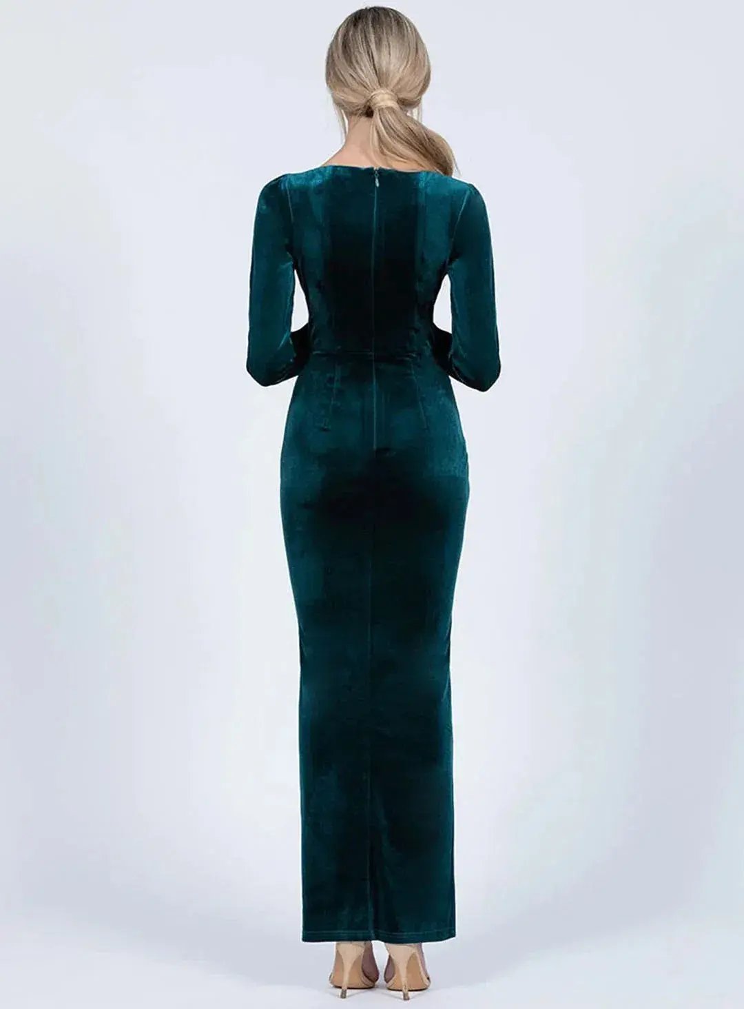 Bariano Isla Sleeve Maxi Dress in Velvet Jade Size 10 photo 3