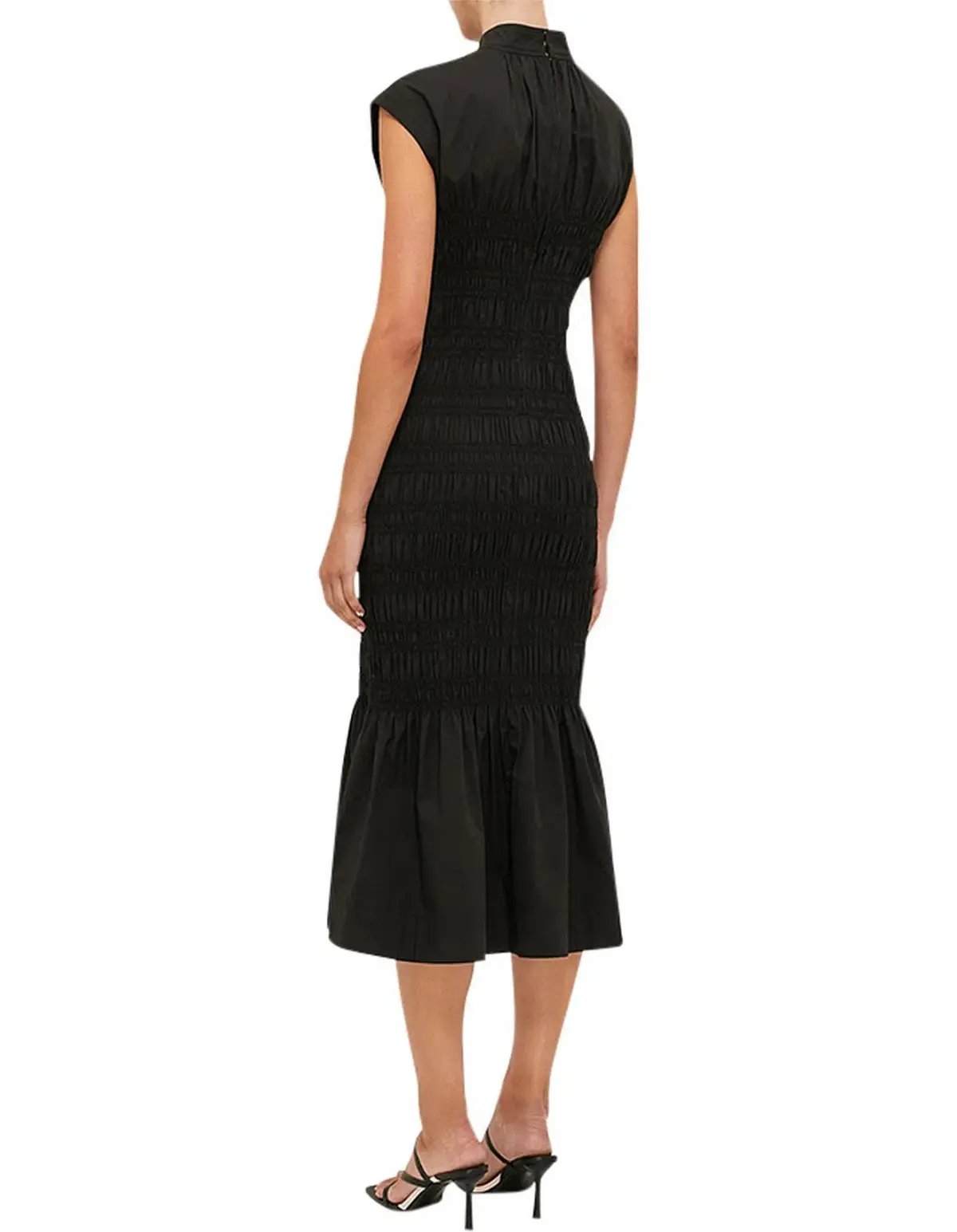 Saba Kiera Shirred  Dress Black Size 10 photo 4