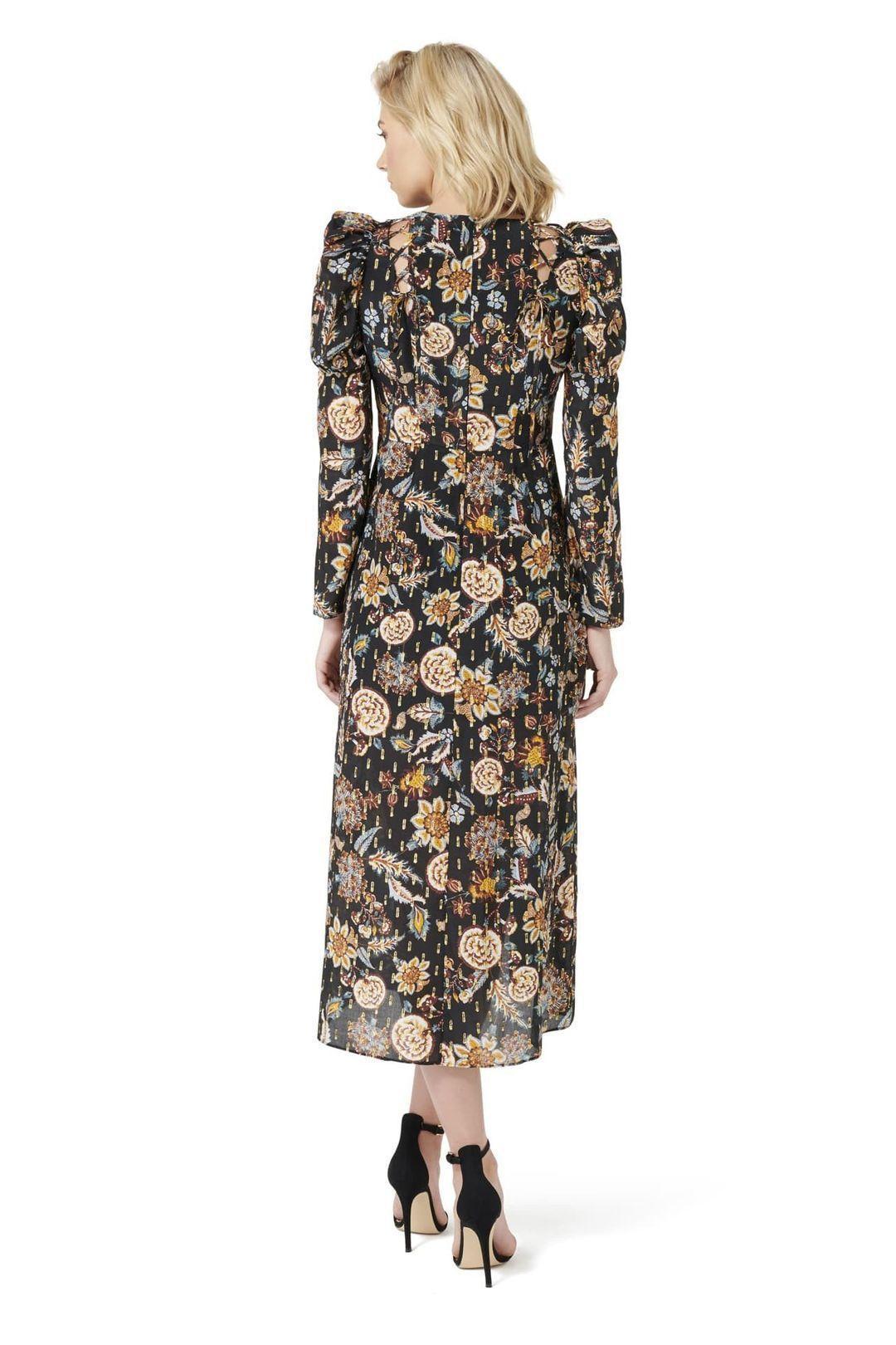 Thurley Valentina Gold Dobby Dress Size 6 photo 3