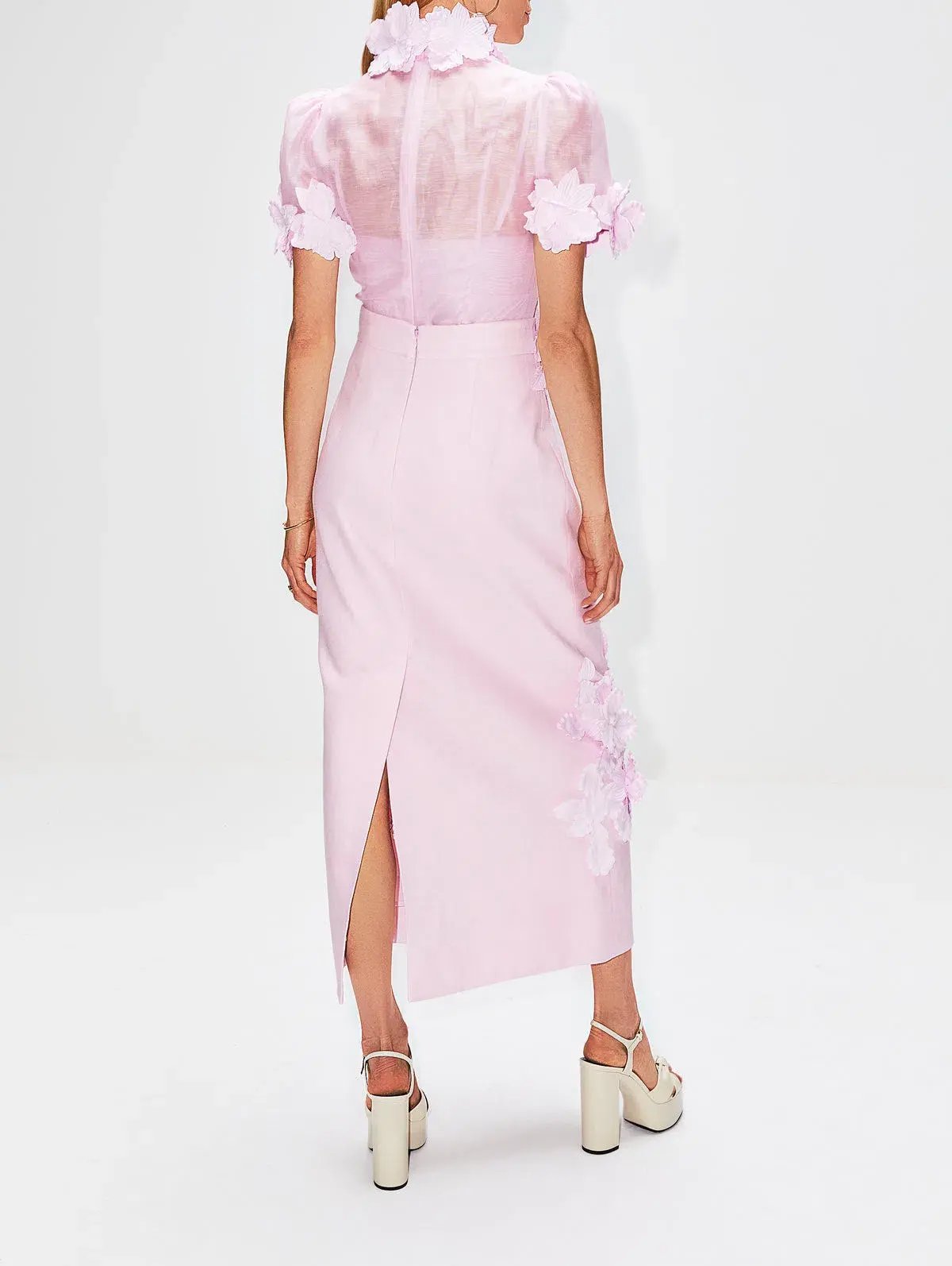 Zimmermann High Tide Flower Shirt and Skirt Set Lilac Size 0/AU 8 photo 4
