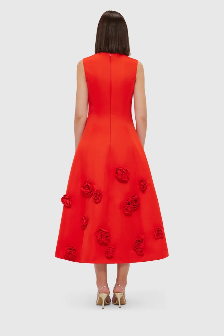 LEO LIN CLEO SLEEVELESS MIDI DRESS - SCARLET photo 5