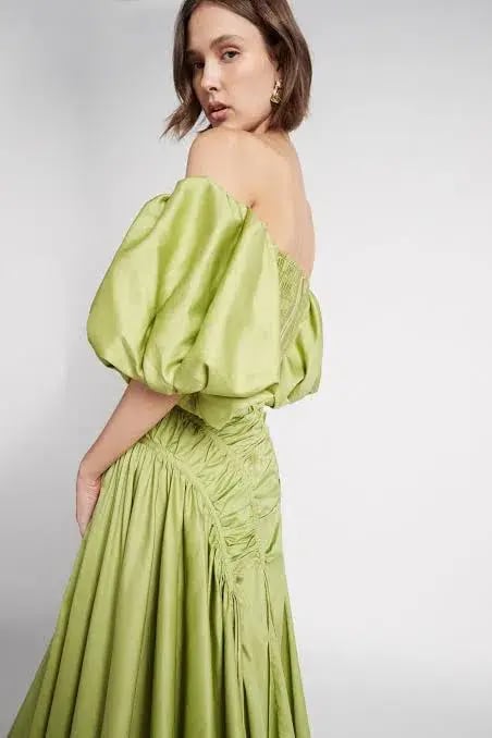Aje Siren Cropped Top and Midi Skirt Set Green Size 4 photo 4