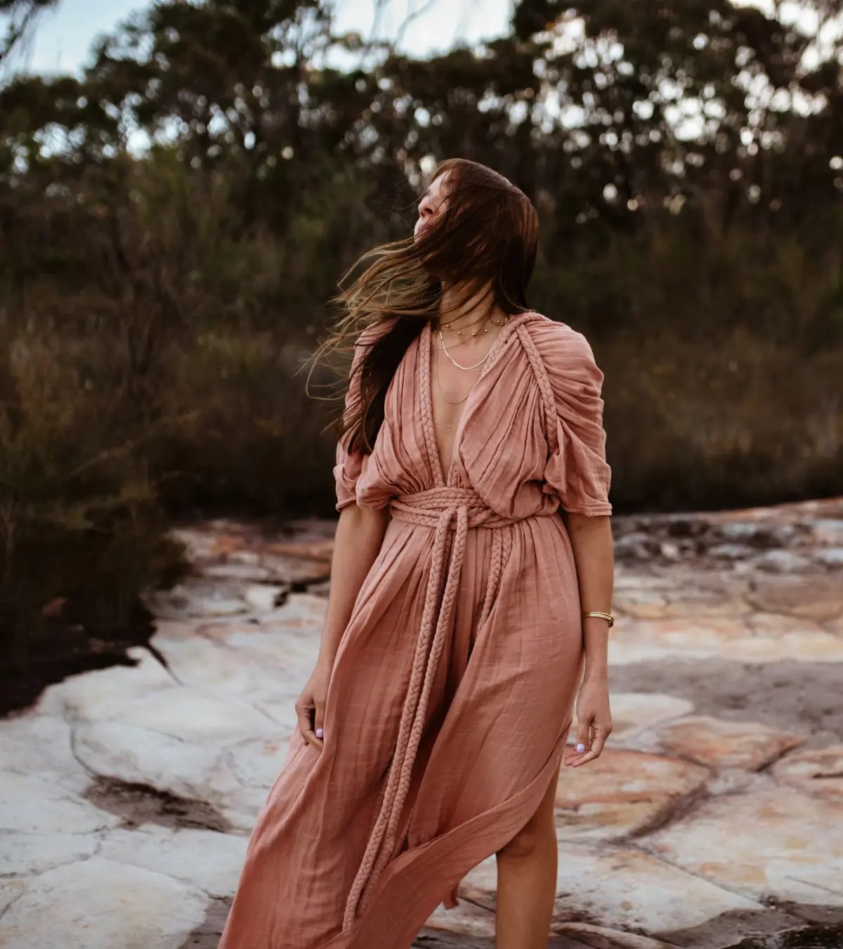 Chic Le Frique Ophelia Maxi Dress Salmon Pink One Size photo 8