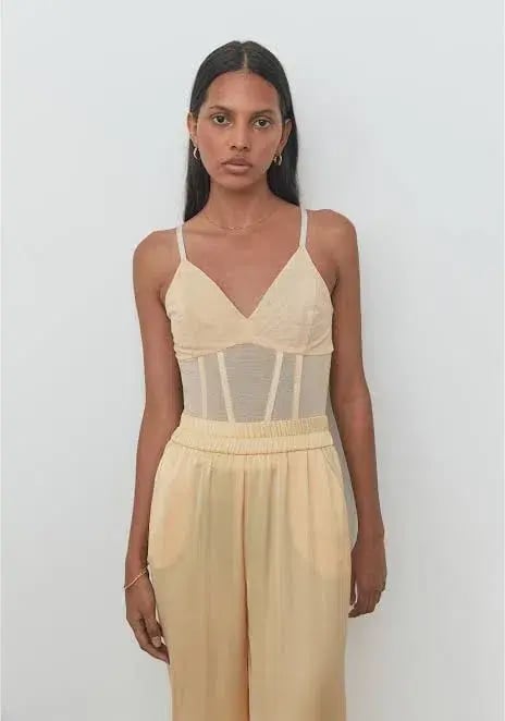 Viktoria & Woods Omega Bustier in Flax Pastel Yellow Size 1/Au 8 photo 5