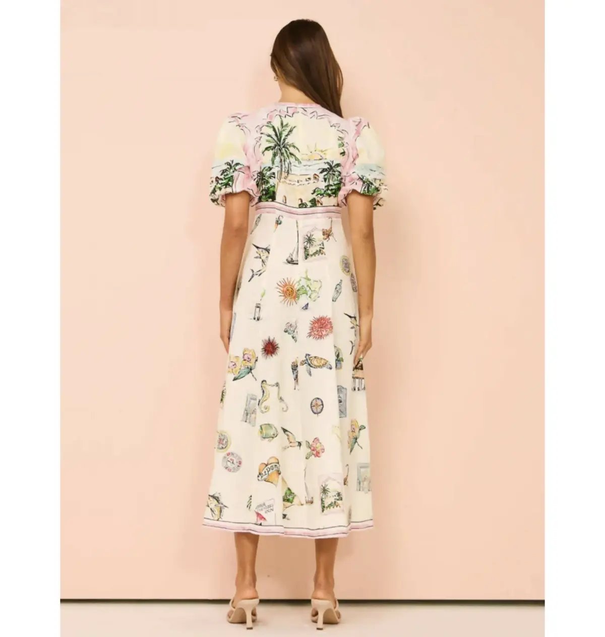 Alemais Sunset Midi Dress Print Size AU 10 photo 4