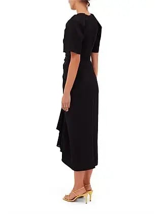 Bianca Spender Black Satin Bellini Dress Size 14 photo 4