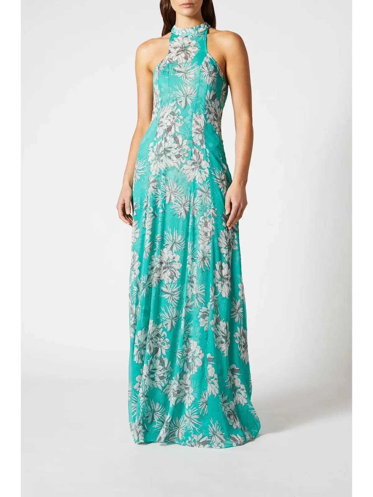 Scanlan Theodore Silk Georgette Floral Dress Spearmint Size AU 12 photo 2