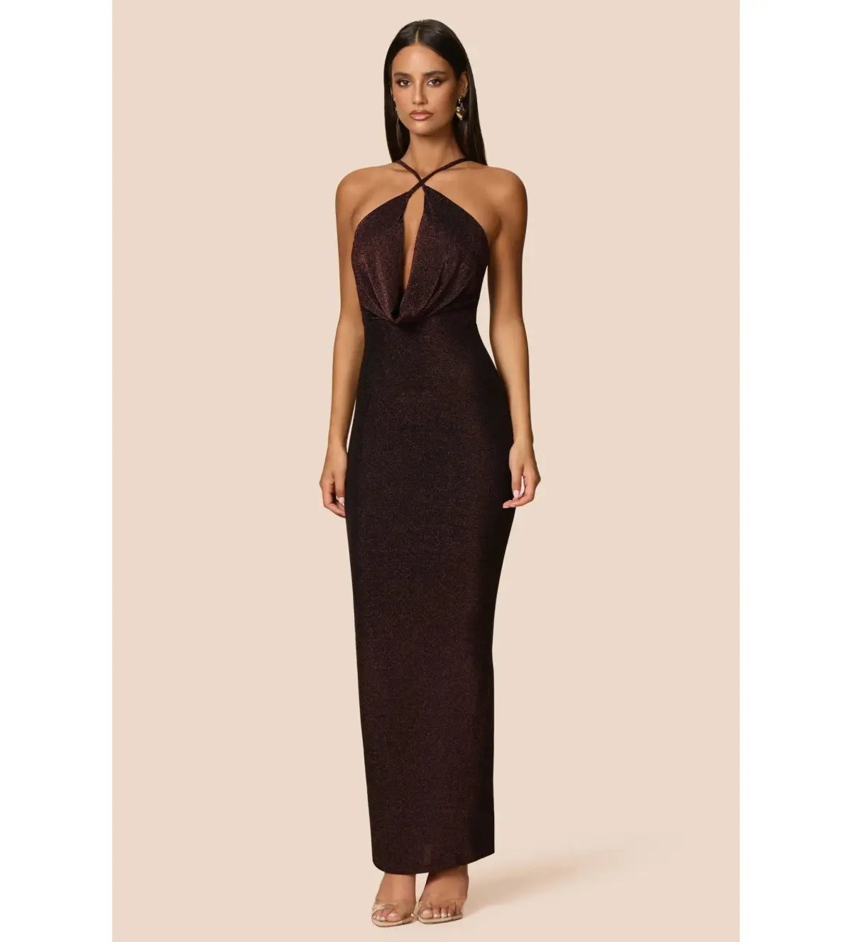 Love Nookie Bianca 2Way Halter Gown Cocoa Size AU 8 photo 3