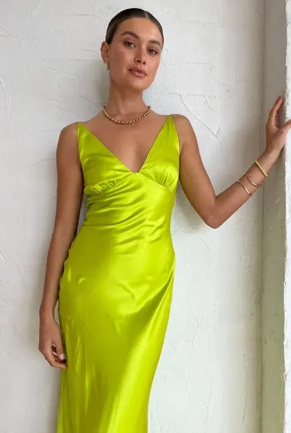 Ginia Sonia Maxi Dress in Electric Lime Size M / Au 10 photo 2