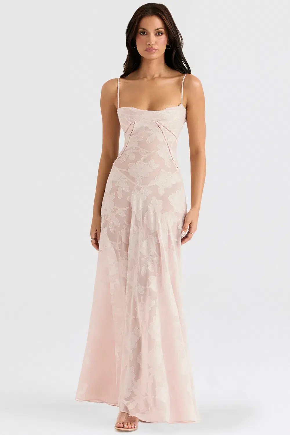House Of Cb Seren Maxi Dress Soft Pink Size 8 photo 2