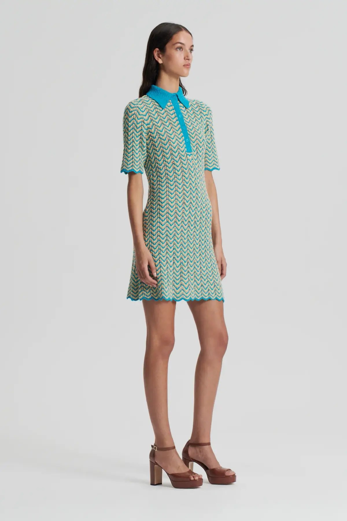Scanlan Theodore Knit Shirt Dress Turquoise Size XS/ AU 6 photo 6