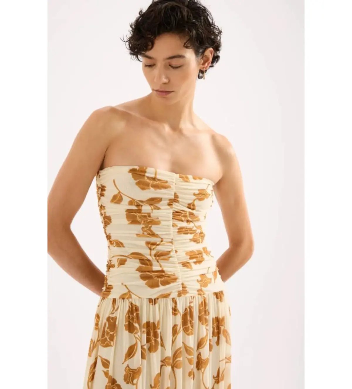 Nude Lucy Roshanne Mesh Maxi Dress Cream Floral Size XS / AU 6 photo 4