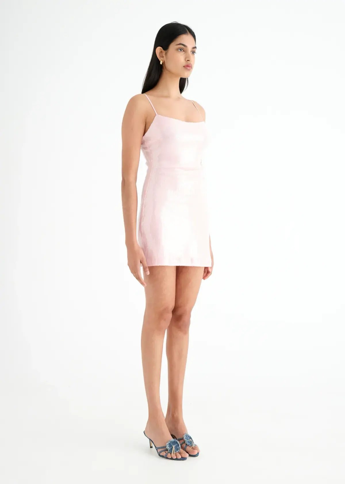 Benni Juliano Sequin Mini Dress Candy Floss Pink Size AU 10 photo 2