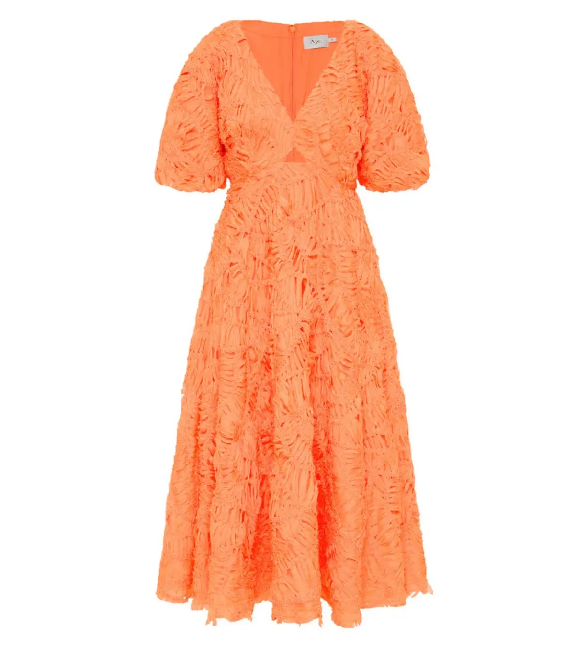 AJE Florential Textured Midi Dress Apricot Size 10 photo 2